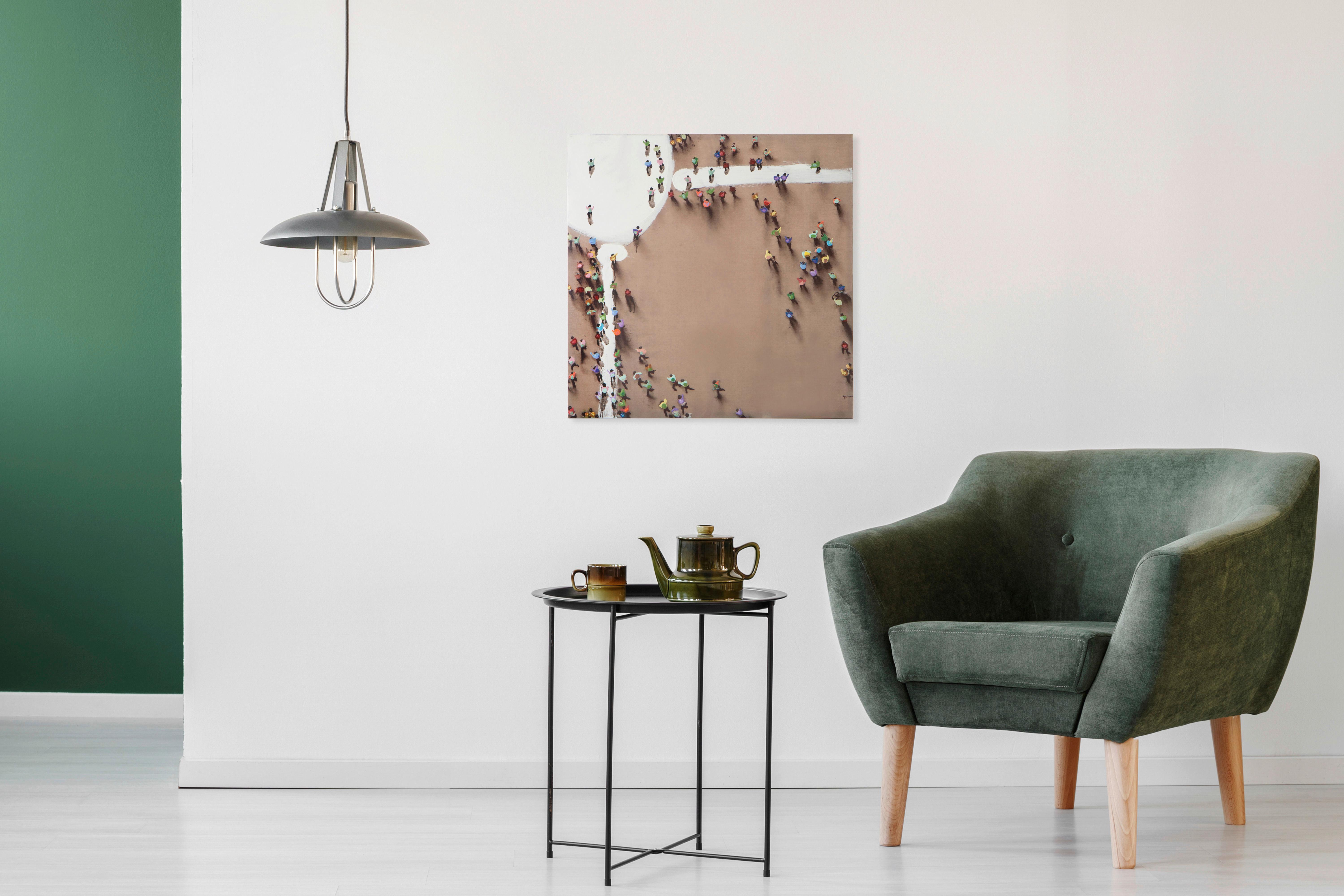 Bild Multicolor, Beige, 100x100 cm - Beige/Multicolor, LIFESTYLE, Holz/Kunststoff (100/100/3,8cm) - Kayoom