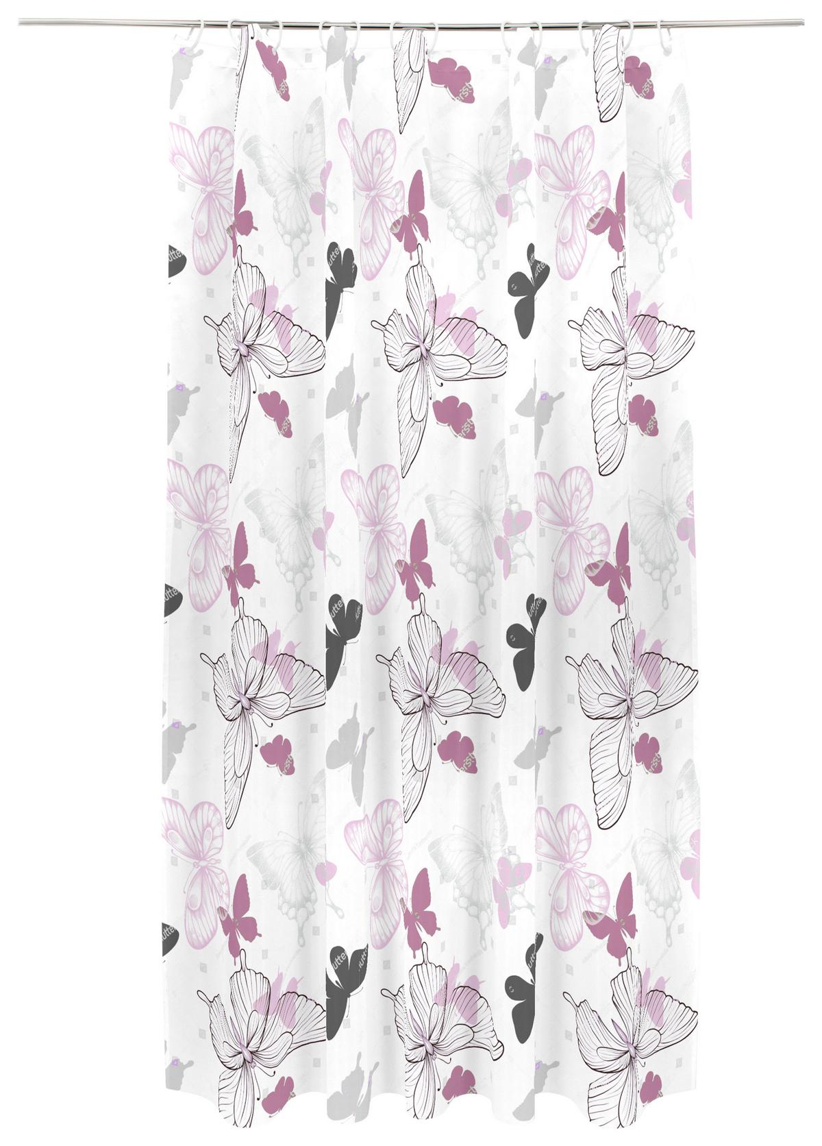 Zuhanyfüggöny Kb. 180/200cm - pink/rózsaszín, Modern, textil (180/200cm) - Luca Bessoni