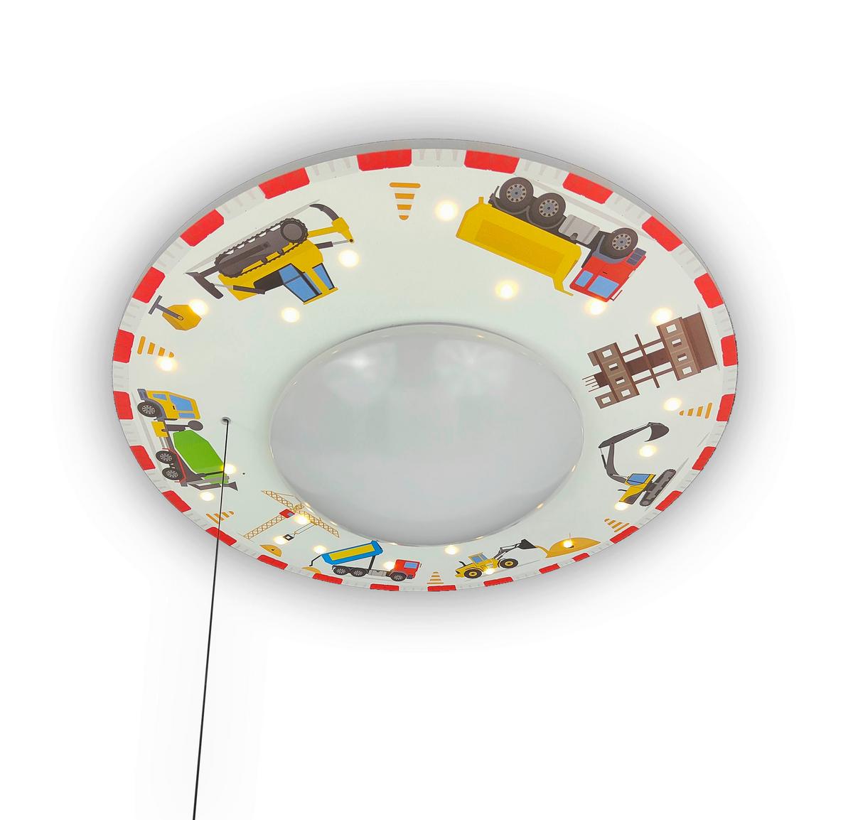 Kinderdeckenleuchte 7004 - Deckenleuchte Baustelle - Multicolor/Weiß, Basics, Holzwerkstoff/Kunststoff (54/11cm) - Niermann