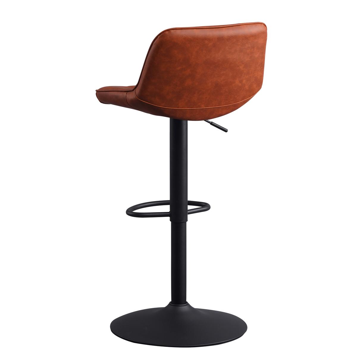 Barhocker-set Ezra Cognac B: 47 Cm - Cognac/Schwarz, MODERN, Textil/Metall (47/87/45cm) - MID.YOU