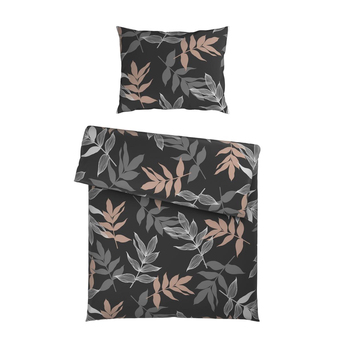 BETTWÄSCHE BLÄTTERTANZ - Grau, MODERN, Textil - Luca Bessoni