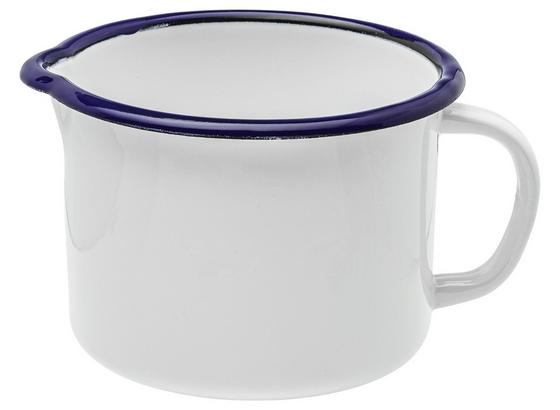 Hrnec Na Mléko Leni - bílá/modrá, kov (12cm) Hrnec Na Mléko Leni - bílá/modrá, kov (12cm)