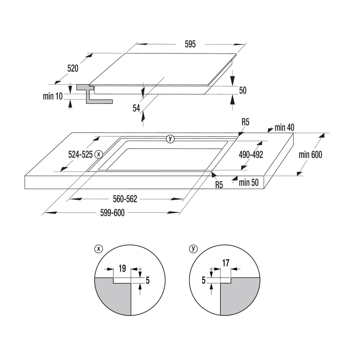 Induktionskochfeld Gi6433srwf - Schwarz, MODERN, Glas (59,5/5,4/52cm) - Gorenje