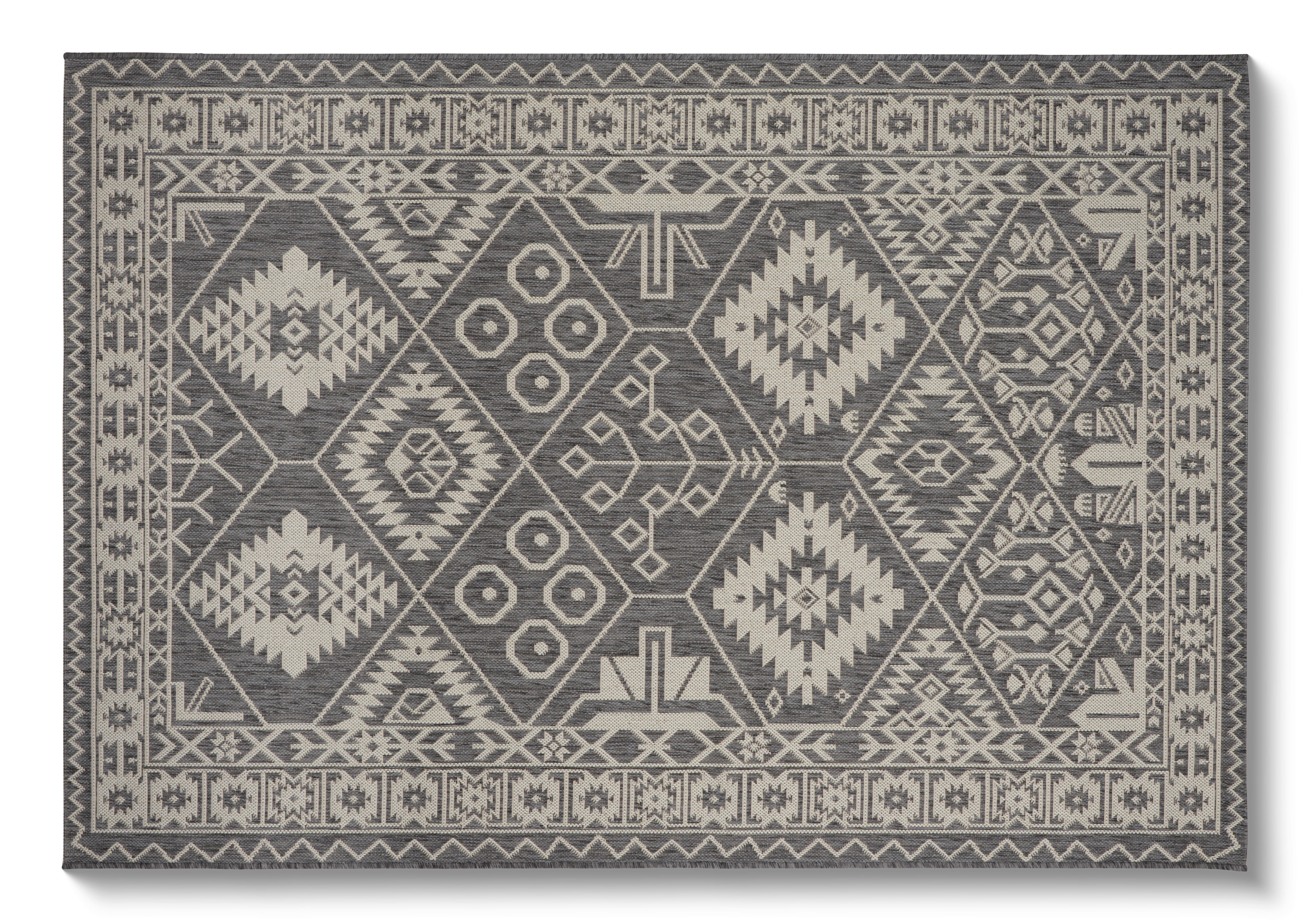 Flachwebteppich Grau Mary 120x170 Cm Synthetikfaser