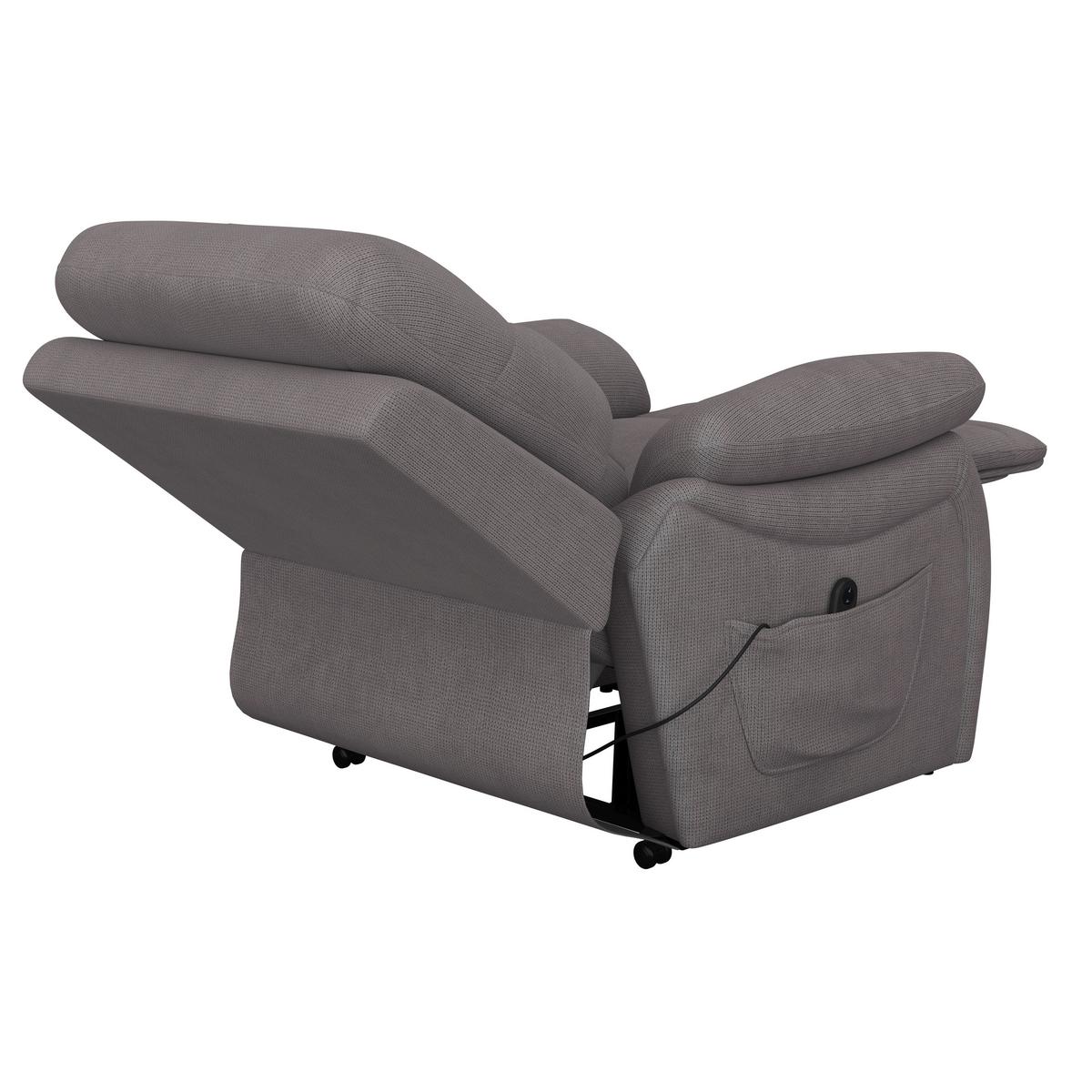 Relaxsessel mit Aufstehhilfe Mario Webstoff Dunkelgrau - Dunkelgrau/Schwarz, MODERN, Textil/Metall (89/107/94cm) - James Wood