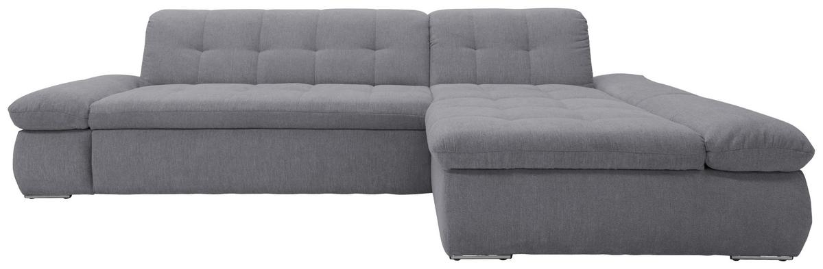 Ecksofa Moric Dunkelgrau Mikrofaser - Chromfarben/Dunkelgrau, KONVENTIONELL, Textil (300/172cm) - MID.YOU