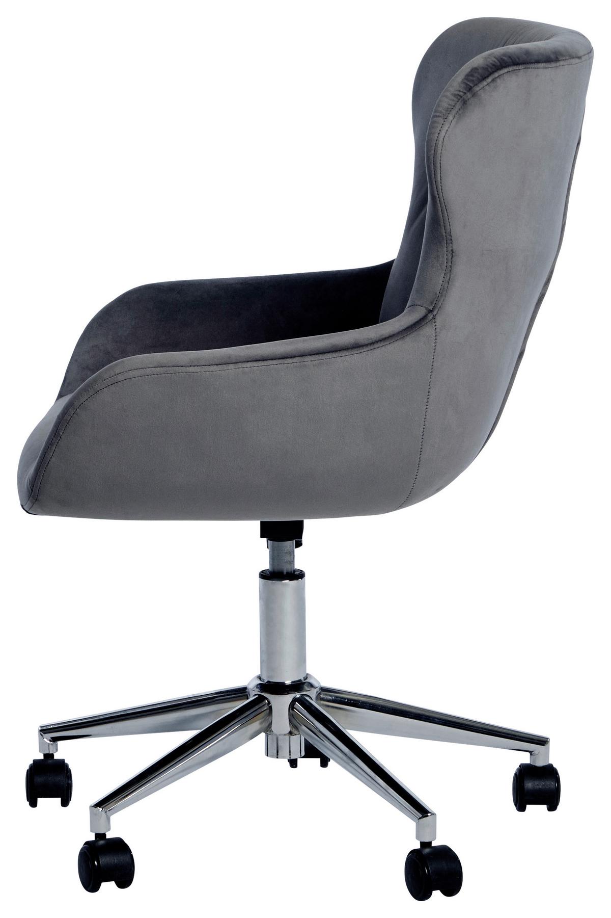 Drehstuhl Club Worx - Chromfarben/Grau, MODERN, Kunststoff/Textil (57/62/83-93cm) - Livetastic