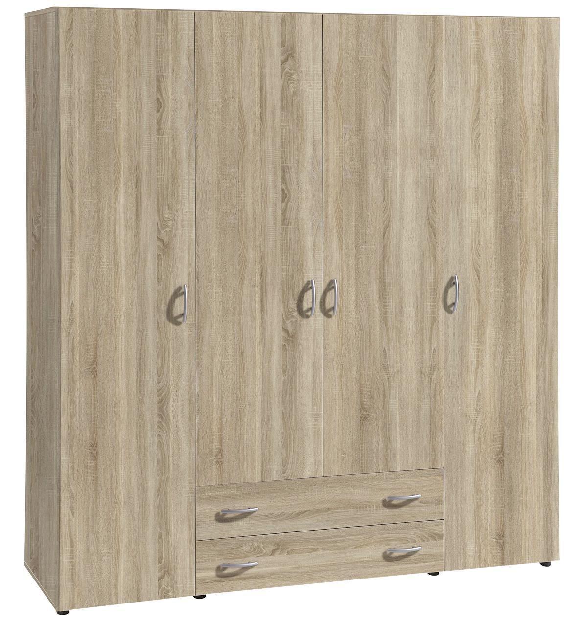 Drehtürenschrank mit Laden 161cm Base, Eichefarben - Eichefarben, KONVENTIONELL, Holzwerkstoff (161/176/53cm) - P & B