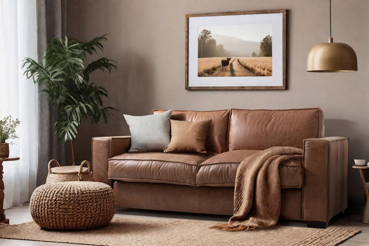 Schlafsofa Texas Cognac Anilinleder, B: 203 Cm - Cognac/Dunkelbraun, Design, Leder (203/85/99cm) - MID.YOU