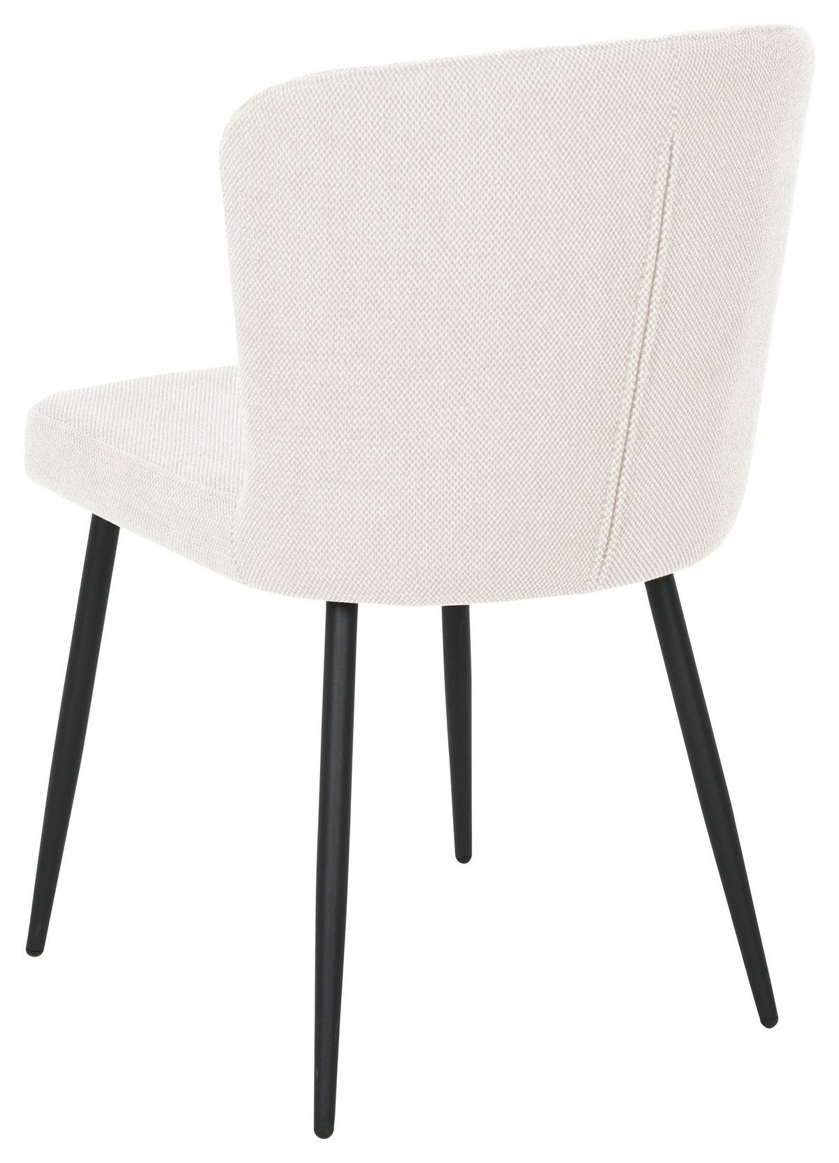 Vierfußstuhl Abbie Leinenoptik Beige, B: 52 Cm - Beige/Schwarz, KONVENTIONELL, Holz/Textil (52/82/60cm) - P & B