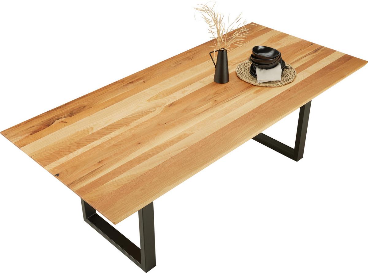 JÍDELNÍ STŮL PALAIS - černá/barvy dubu, Moderní, kov/dřevo (160/90/77cm) - Premium Living