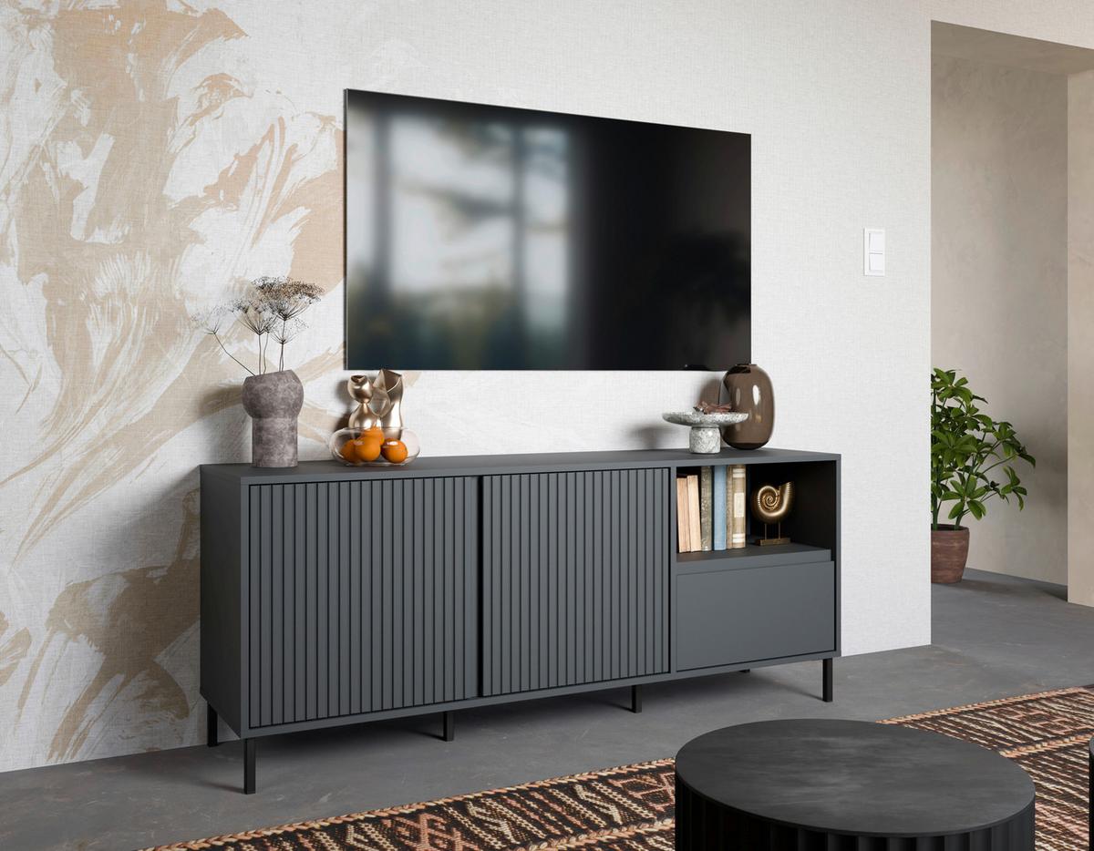 Tv-element Avenale Anthrazit B: 157,8 Cm - Anthrazit/Schwarz, Trend, Holzwerkstoff (157,8/65,4/40cm)