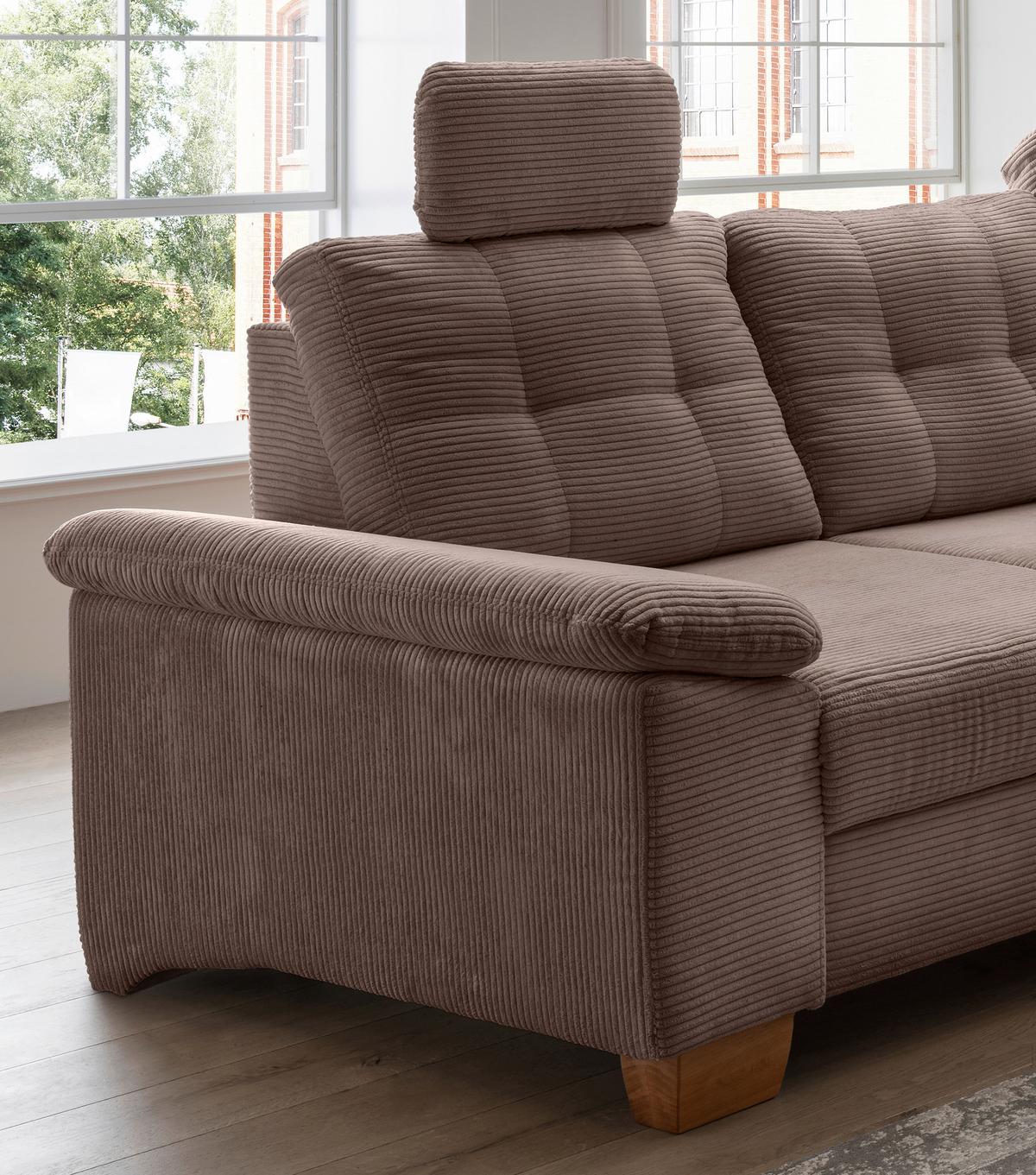 Ecksofa Brizzini Graubraun S: 270x176 Cm - Graubraun/Naturfarben, MODERN, Textil (270/176cm) - Livetastic