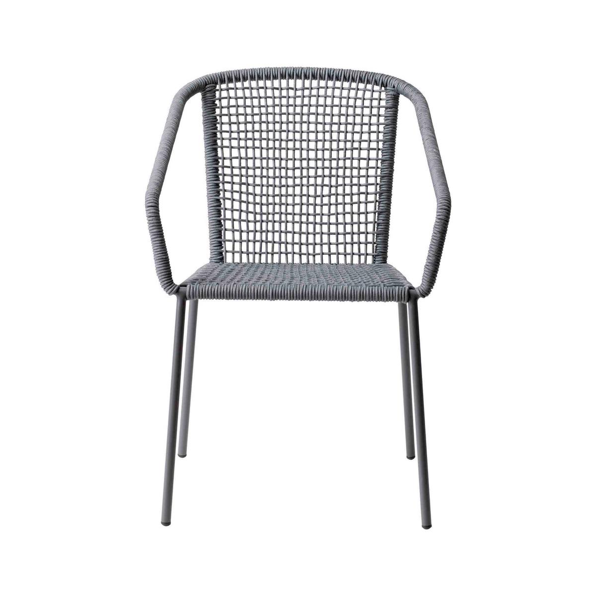 Gartensessel Vito, dunkelgrau 52x82x60 cm - Dunkelgrau/Anthrazit, Natur, Kunststoff/Metall (52/82/60cm) - Gardenson