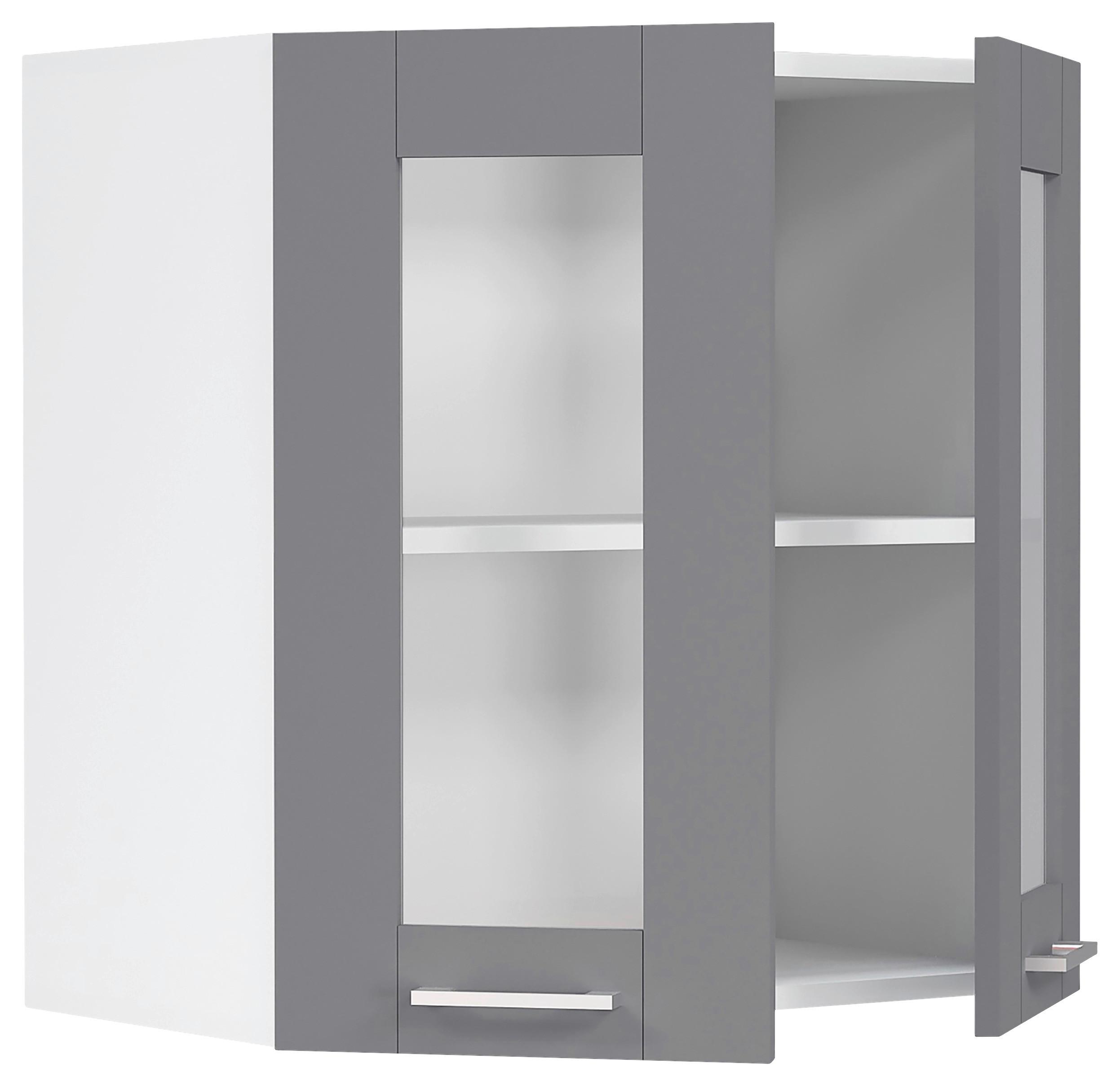 Küchenoberschrank Colura - Anthrazit/Weiß, Trend, Glas/Holzwerkstoff (80/60/31cm) - MID.YOU