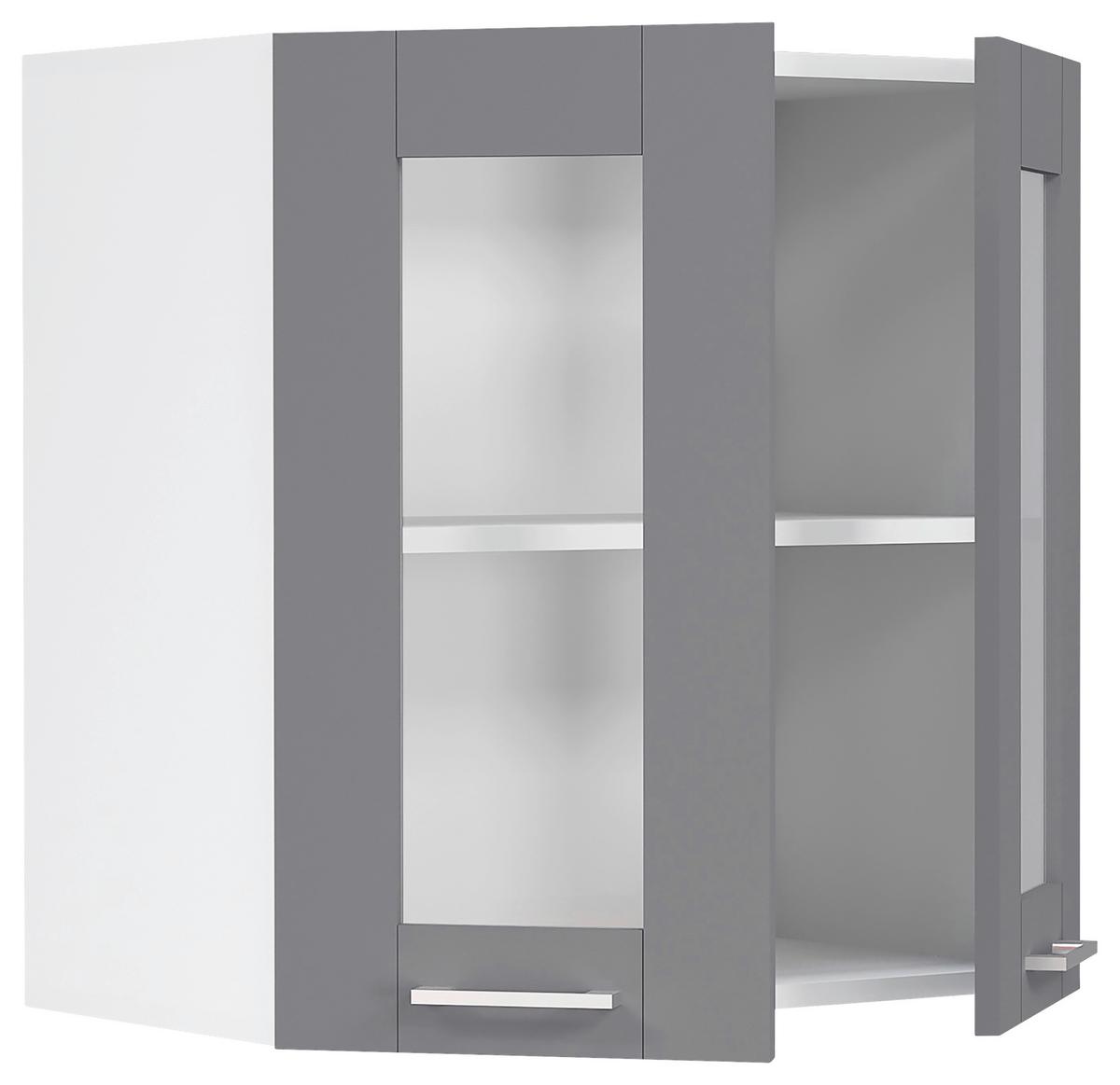 Küchenoberschrank Colura - Anthrazit/Weiß, Trend, Glas/Holzwerkstoff (80/60/31cm) - MID.YOU