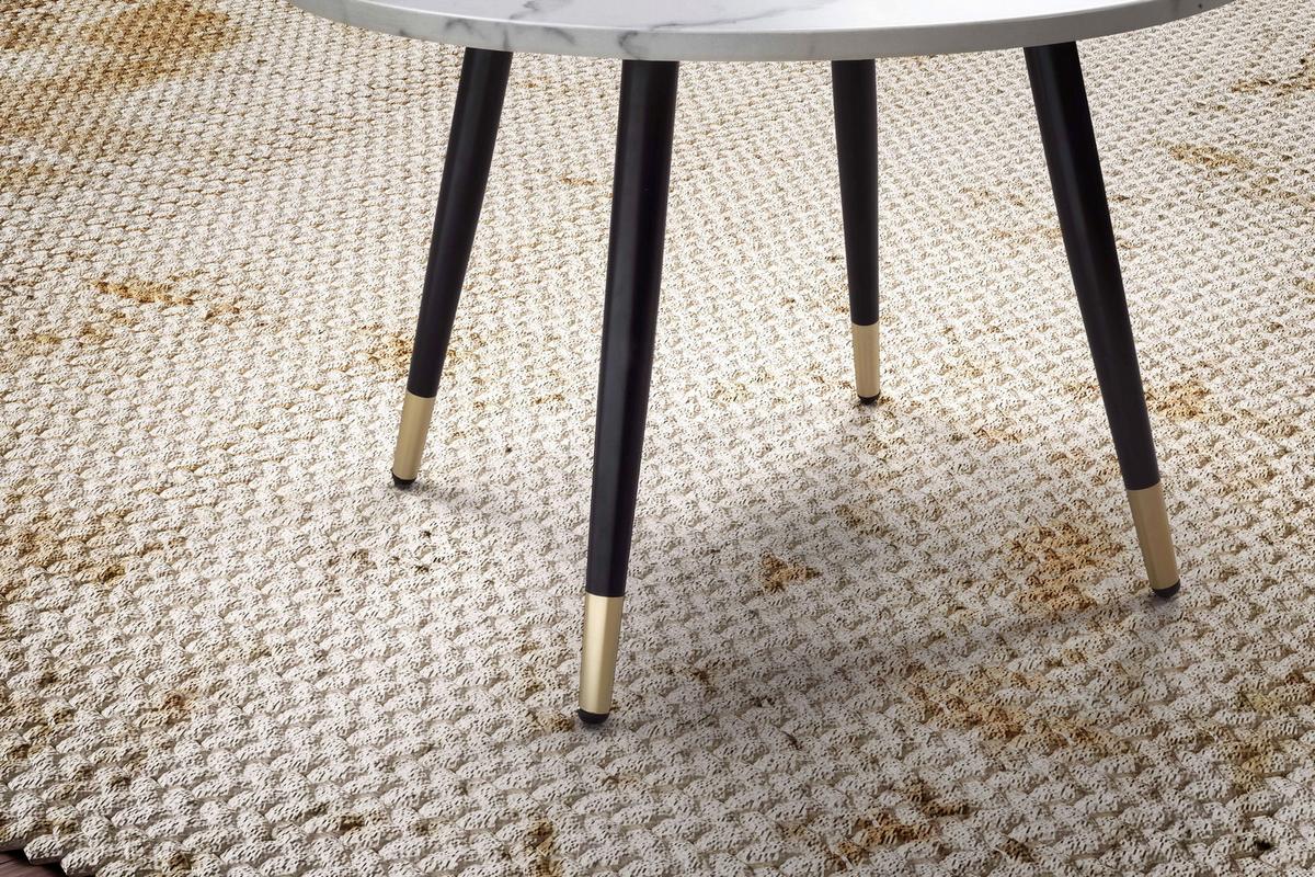 Couchtisch Weiß L: 60 cm - Goldfarben/Schwarz, Design, Holzwerkstoff/Metall (60/60/41cm) - MID.YOU