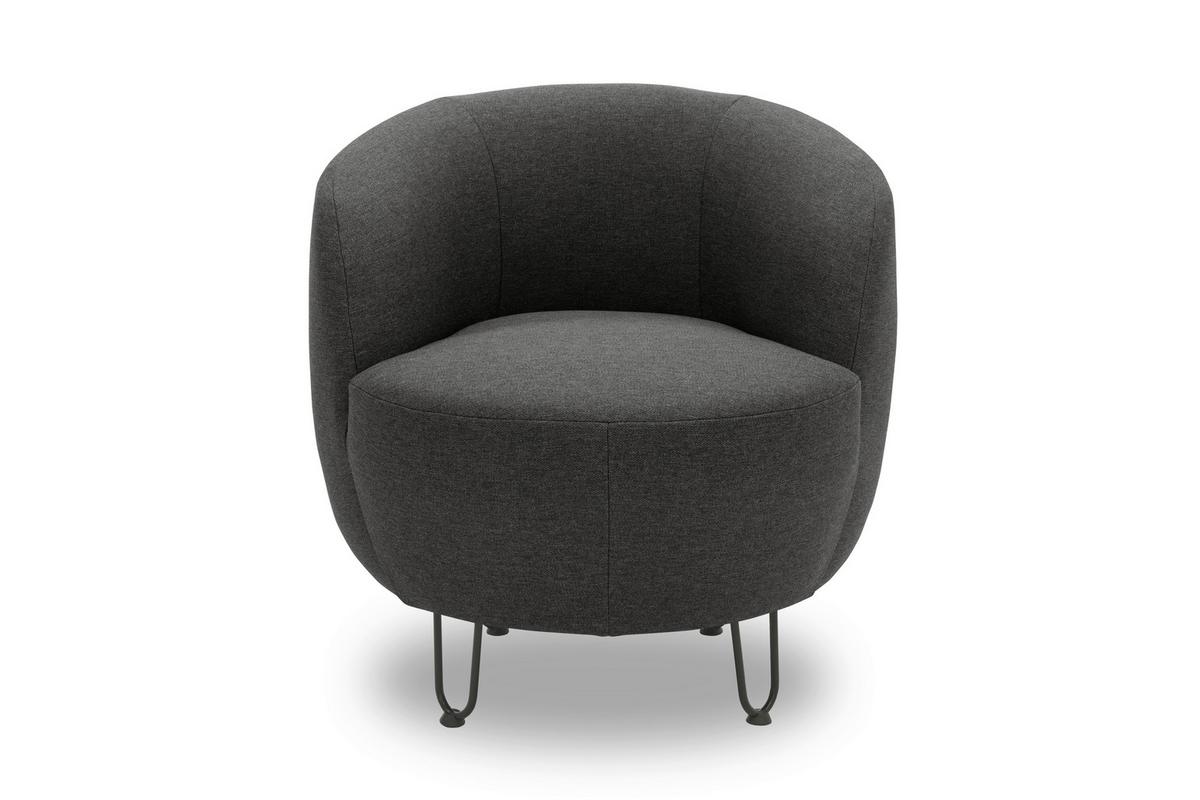 Sessel Grau B: 72 cm - Schwarz/Grau, Design, Textil (72/74/76cm) - MID.YOU