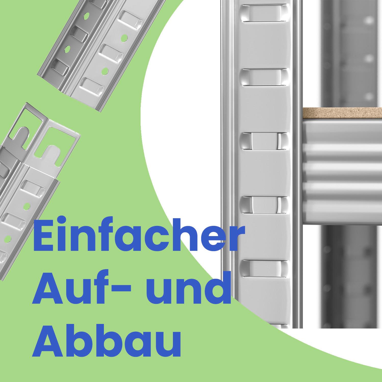 Schwerlastregal Silberfarben/hellbraun B:100cm - Hellbraun/Silberfarben, Basics, Holzwerkstoff/Metall (100/200/50cm)
