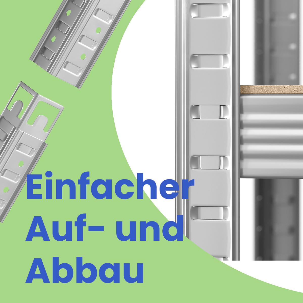 Schwerlastregal Silberfarben/hellbraun B:100cm - Hellbraun/Silberfarben, Basics, Holzwerkstoff/Metall (100/200/50cm)