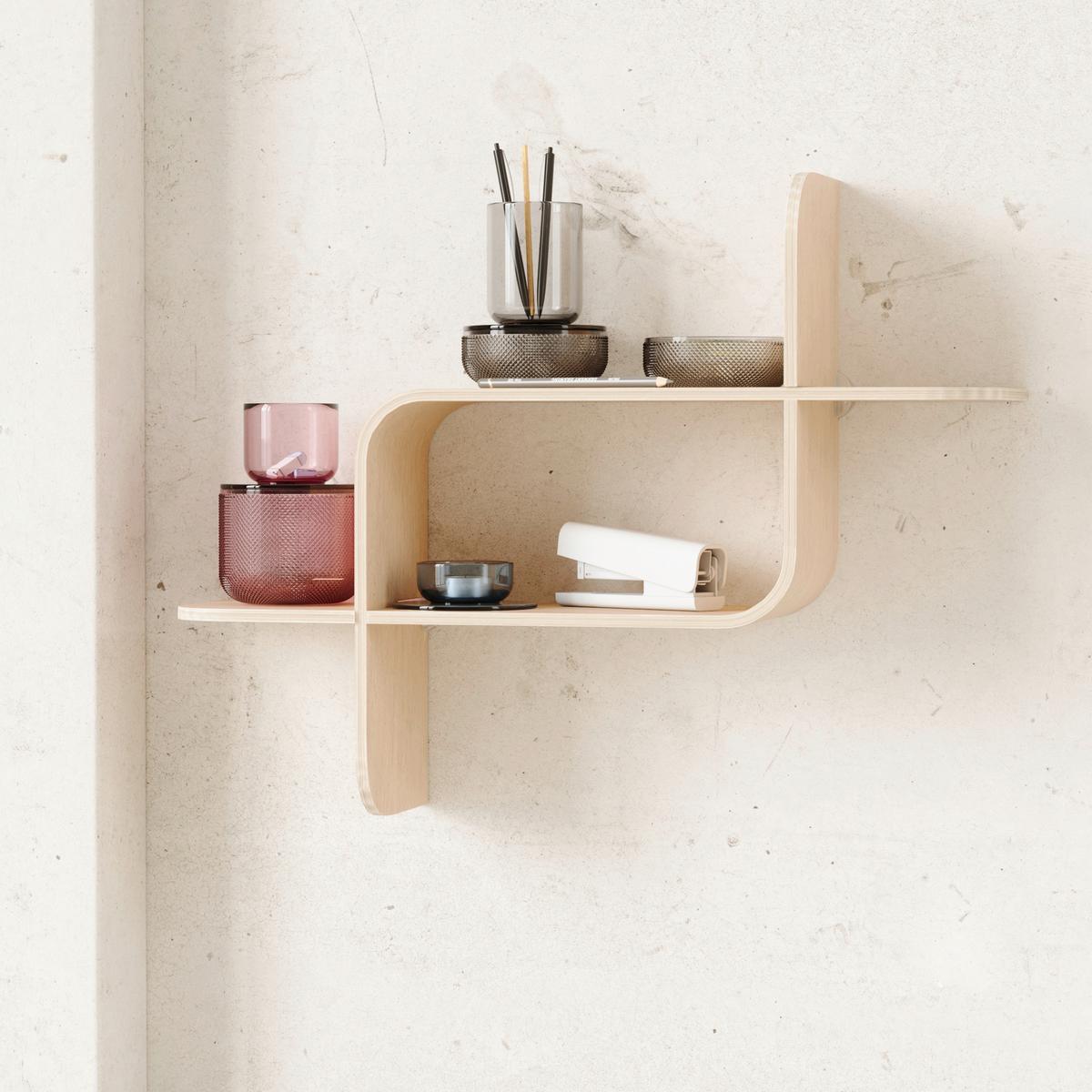 NÁSTĚNNÝ REGÁL 1017571-390 - přírodní barvy, Design, dřevo (15,2/46,9/52,2cm) - Umbra