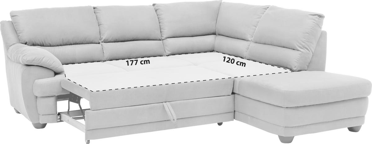 Ecksofa Mit Schlaffunktion Nebolo Sandfarben - Sandfarben/Schwarz, Design, Textil (245/225cm) - Livetastic