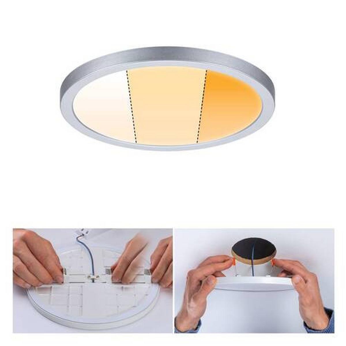 LED-Deckenleuchte Ø 17,5 cm dimmbar Rund - Chromfarben, Basics, Kunststoff (17,5/1cm) - Paulmann