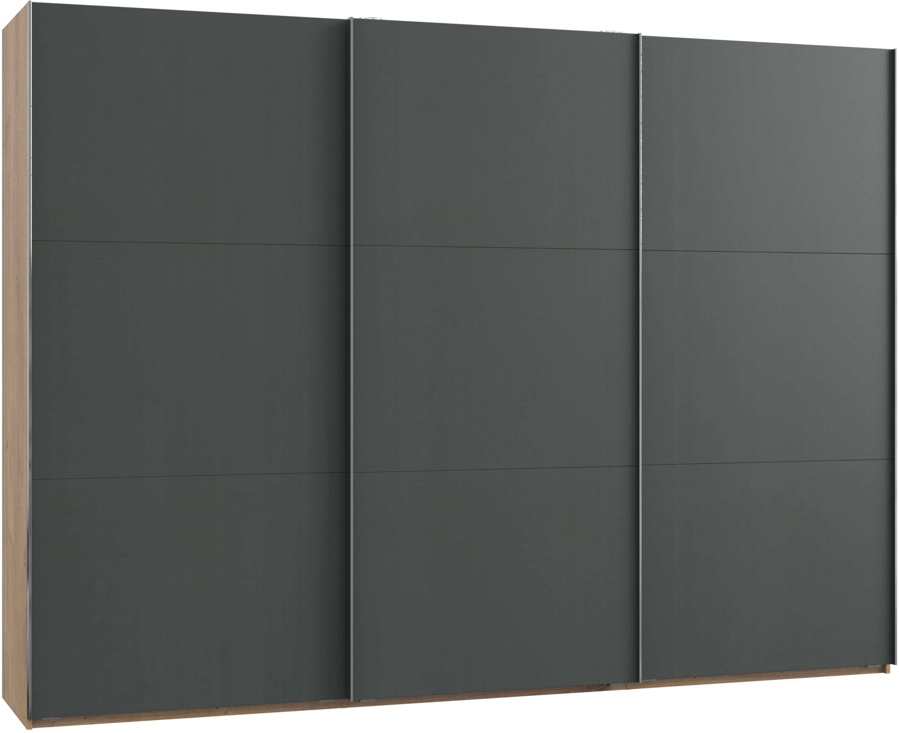 Schwebetürenschrank B: 300 Cm Level 36a Eiche Dekor/graphit - Eichefarben/Graphitfarben, MODERN, Holzwerkstoff (300/216/65cm) - MID.YOU