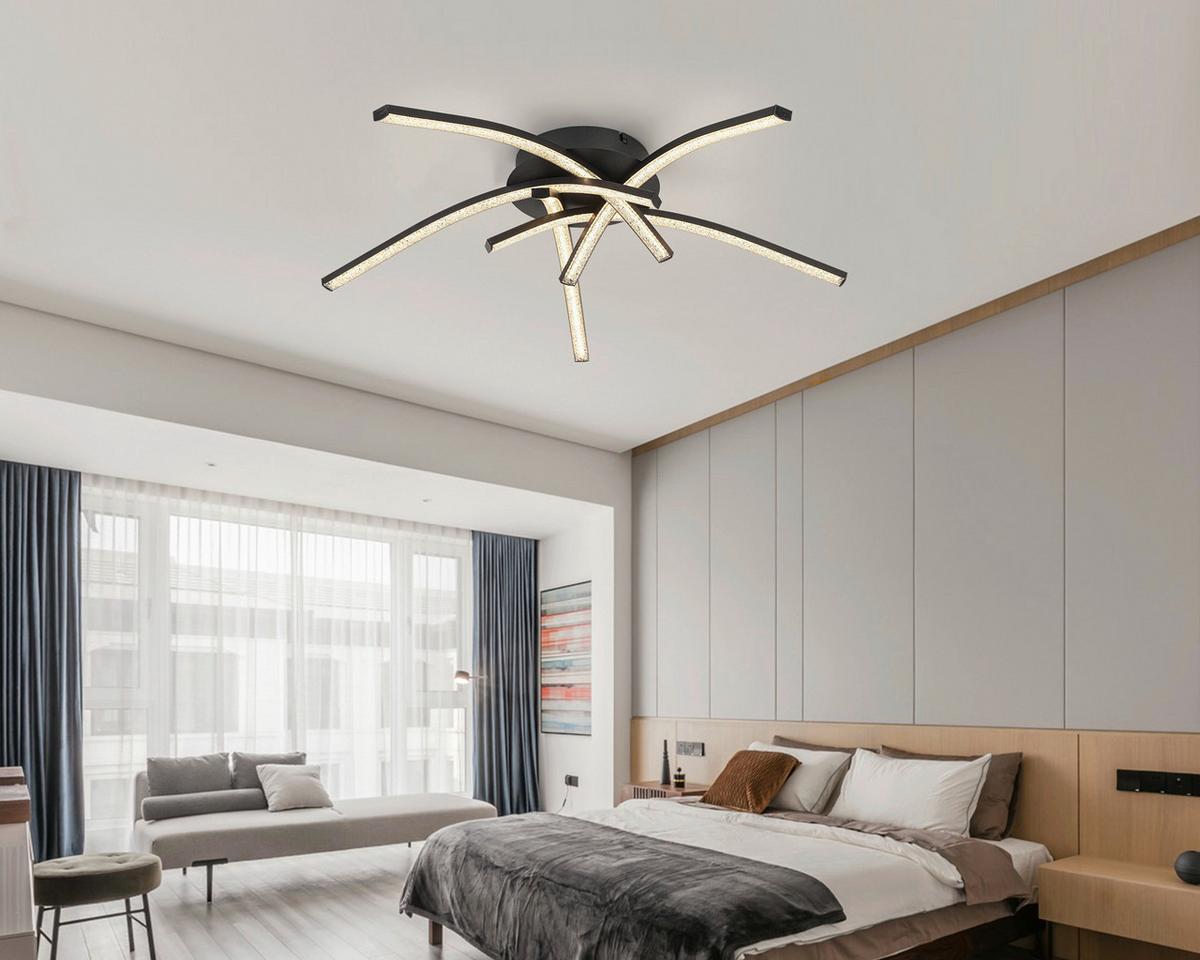 Led-deckenleuchte Doina - Schwarz, MODERN, Kunststoff/Metall (67ml) - Luca Bessoni