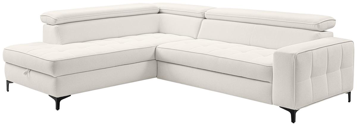 Ecksofa Nala Hellgrau S: 203x251cm - Hellgrau/Schwarz, Design, Textil (203/251cm) - MID.YOU