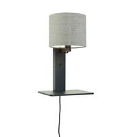 WANDLEUCHTE ANDES/W1/B/1815/LD - Schwarz, Trend, Holz/Textil (19/24/36cm) - Good & Mojo