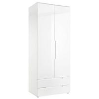 Drehtürenschrank +schubladen B: 84 cm Spice, Weiß - Eichefarben/Weiß, MODERN, Holzwerkstoff (84/208/57cm) - MID.YOU