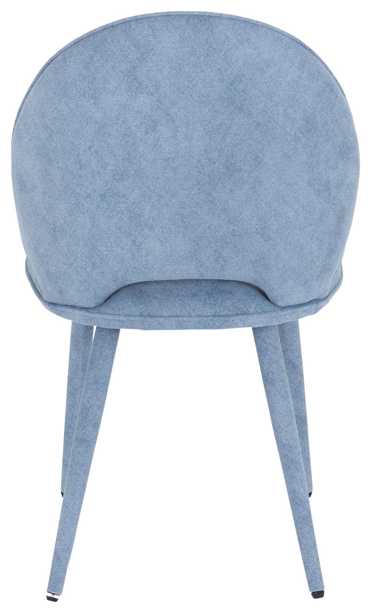 Esszimmerstuhl Lavik Hellblau Echtholz Beine, Gepolstert - Hellblau, MODERN, Holz/Textil (50/87/58,5cm) - Livetastic