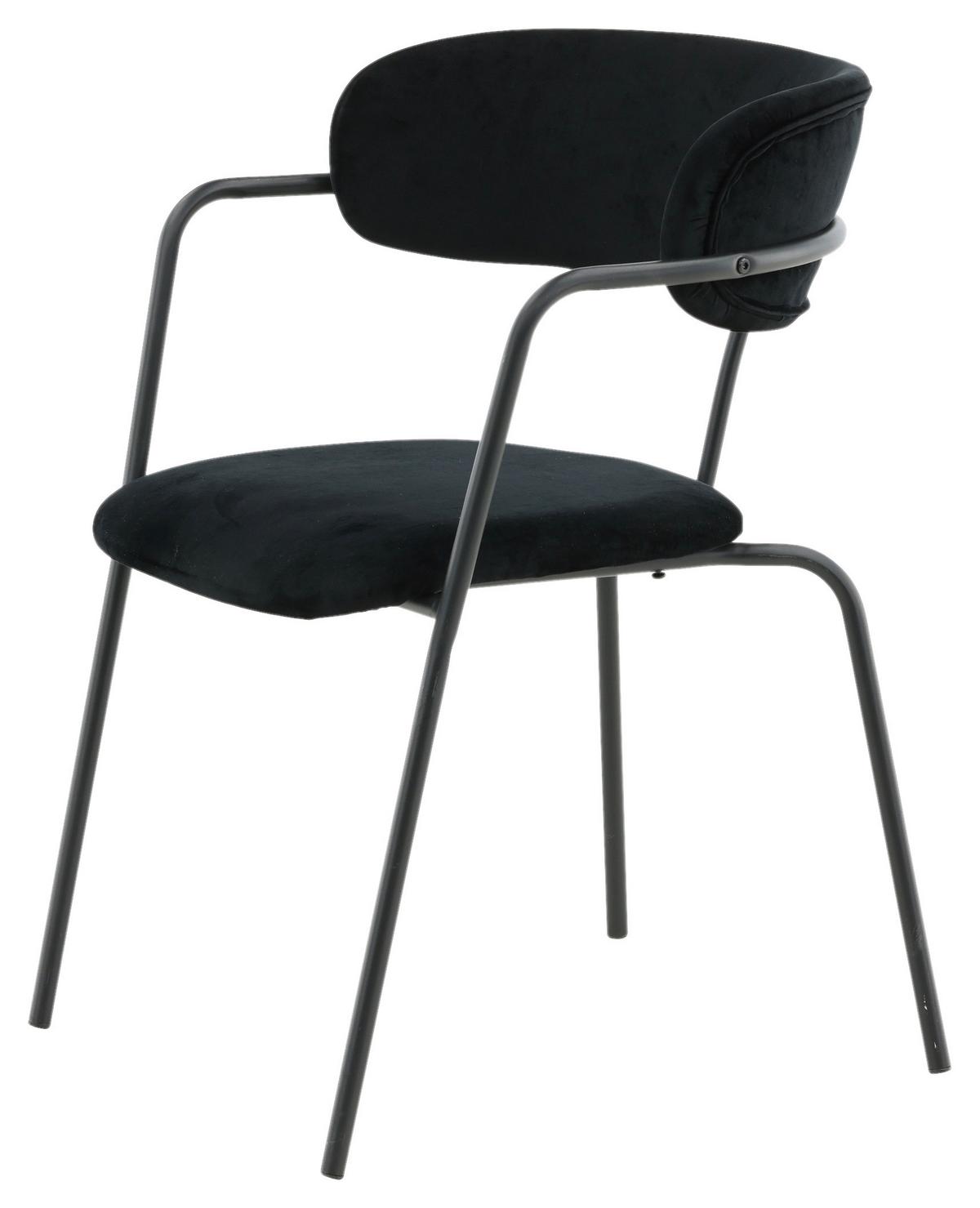 Stuhl-set Arrow - Schwarz, Design, Textil/Metall (58/79/61cm) - Livetastic