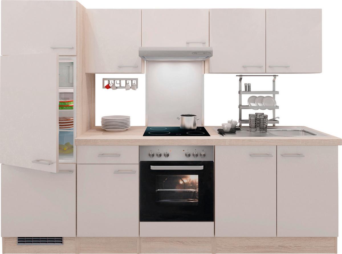 Küchenzeile Nepal ohne Geräte 270 cm Kaschmir/Eiche Dekor - Kaschmir/Eichefarben, MODERN, Holzwerkstoff (270cm) - FlexWell