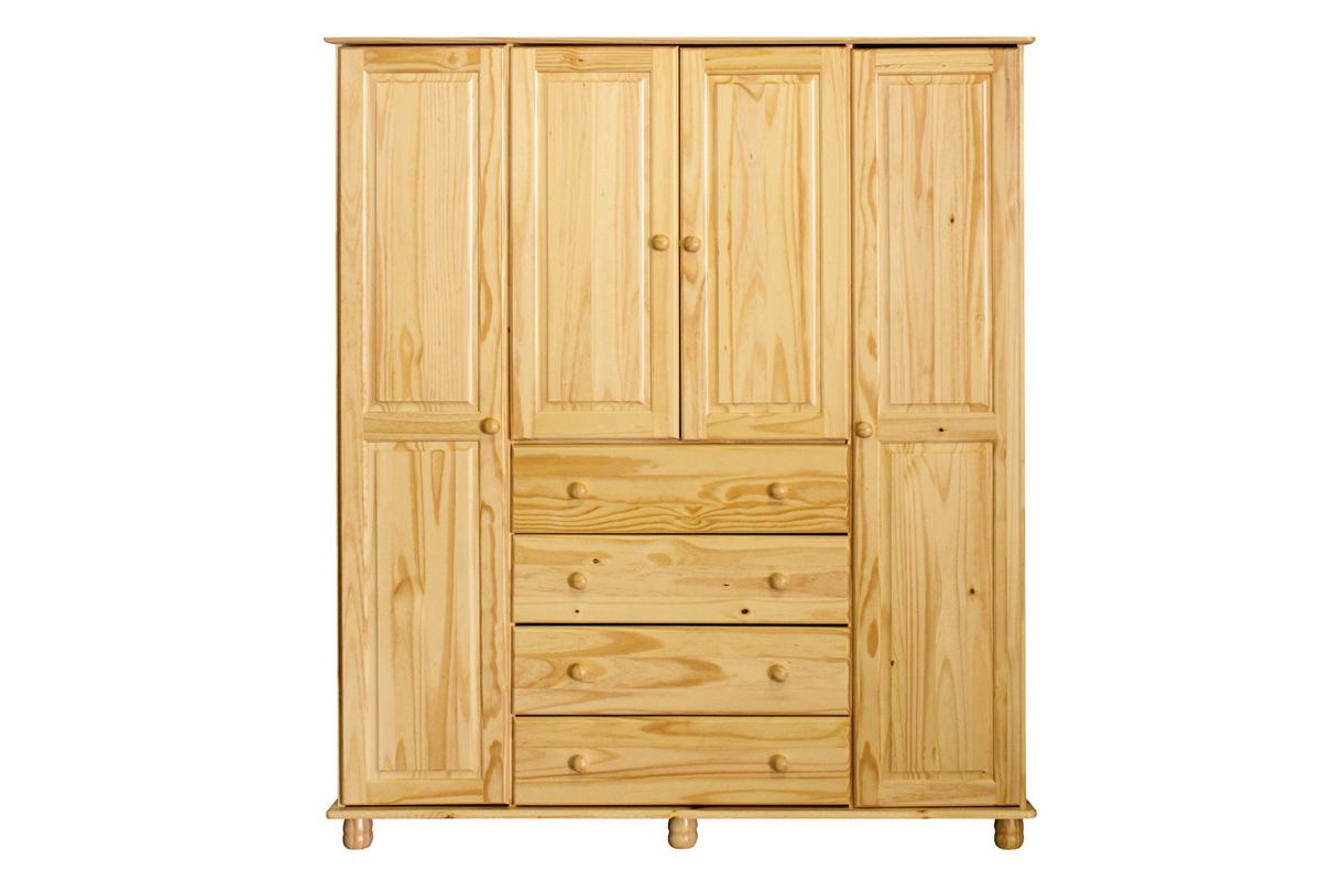 Drehtürenschrank Naturfarben B: 156 Cm - Naturfarben, Natur, Holz (156/177/52cm) - Livetastic
