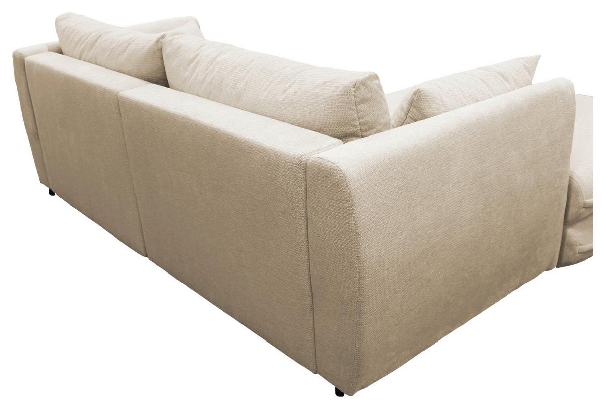 Ecksofa Vivaldi Beige S: 201x240 cm - Beige/Schwarz, Design, Textil (200/250cm) - MID.YOU