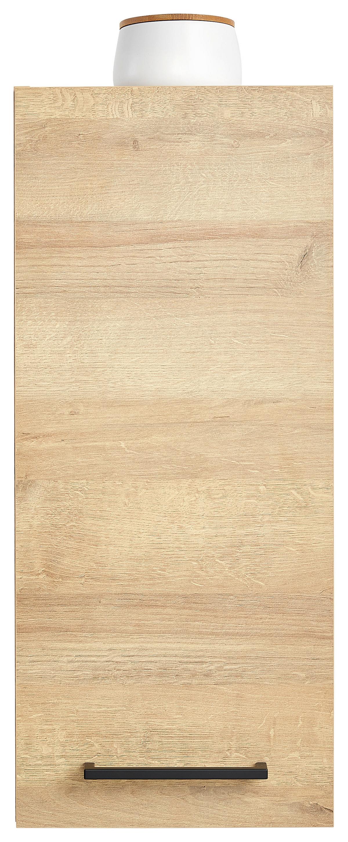 ZÁVĚSNÁ SKŘÍŇKA BAVELLI -EXKLUSIV- - černá/barvy dubu, Moderní, kov/kompozitní dřevo (30/70/32,5cm) - Pelipal