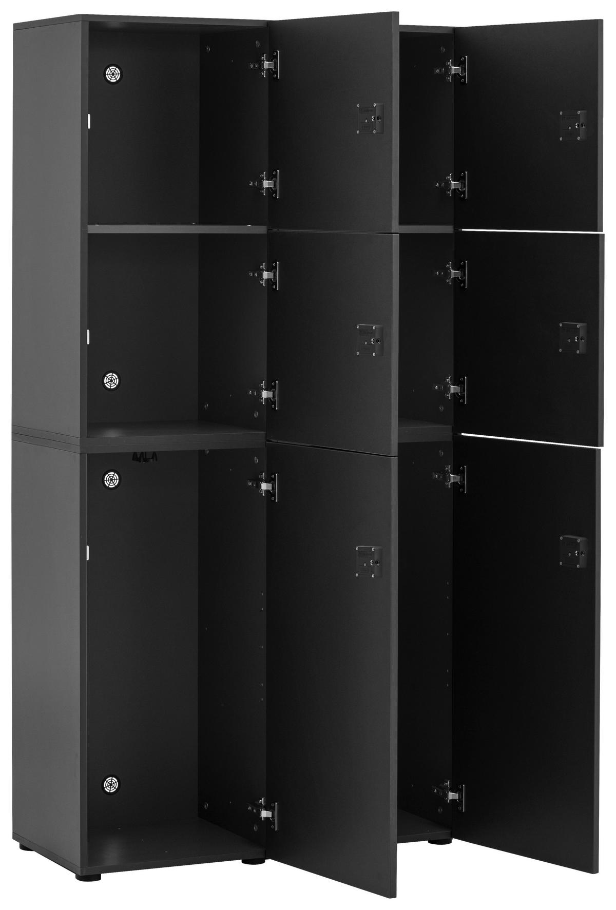 Spind Locked, Anthrazit B: 90,8 cm - Anthrazit/Weiß, Design, Holzwerkstoff (90,8/185,2/40,65cm) - MID.YOU