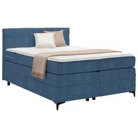 Boxspringová postel BARI 140/200, modrá - modrá/černá, Konvenční, kov/textil (140/200cm) - Mömax