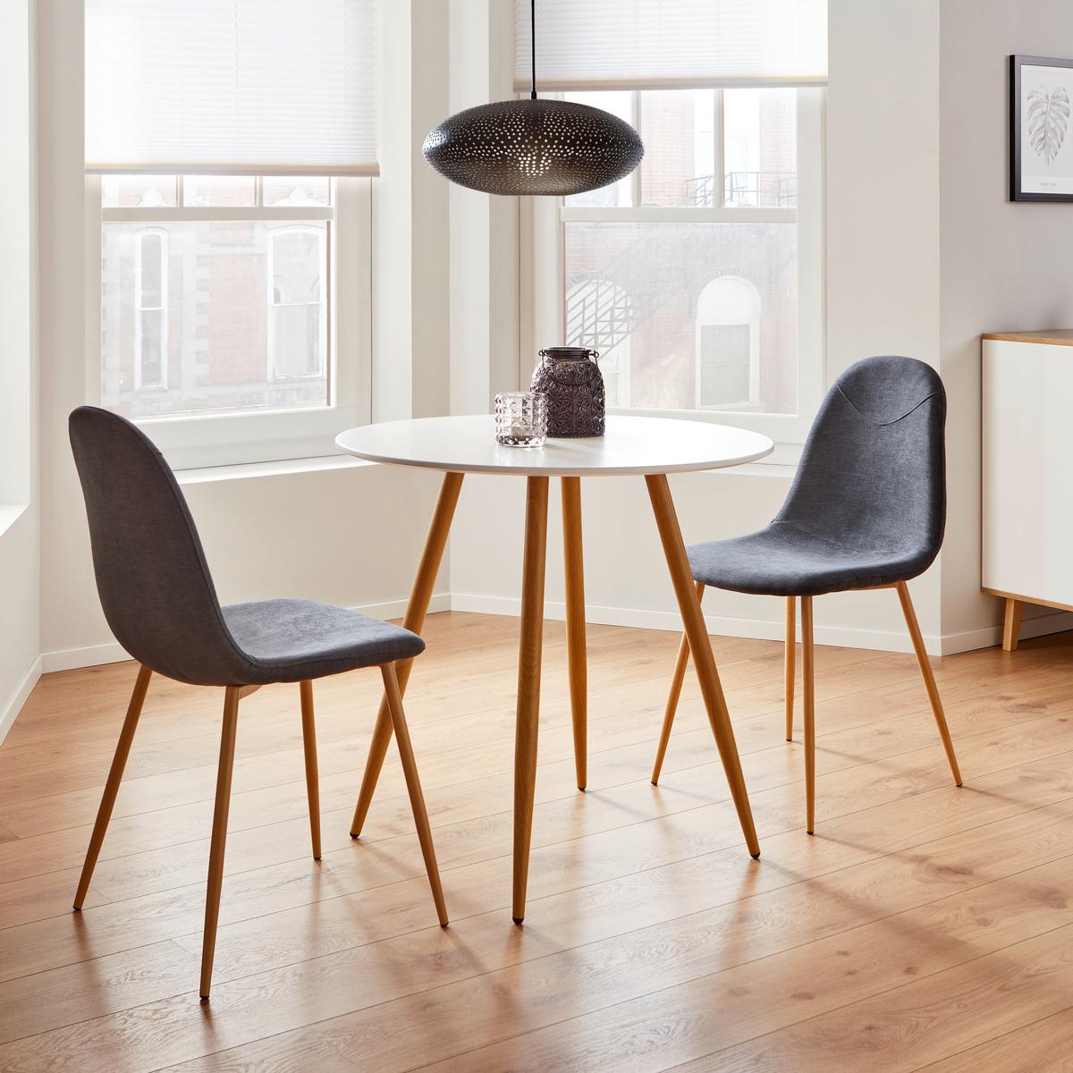 Jídelní stůl John 80 - bílá/barvy dubu, Moderní, kov/dřevo (80/76cm) - Modern Living