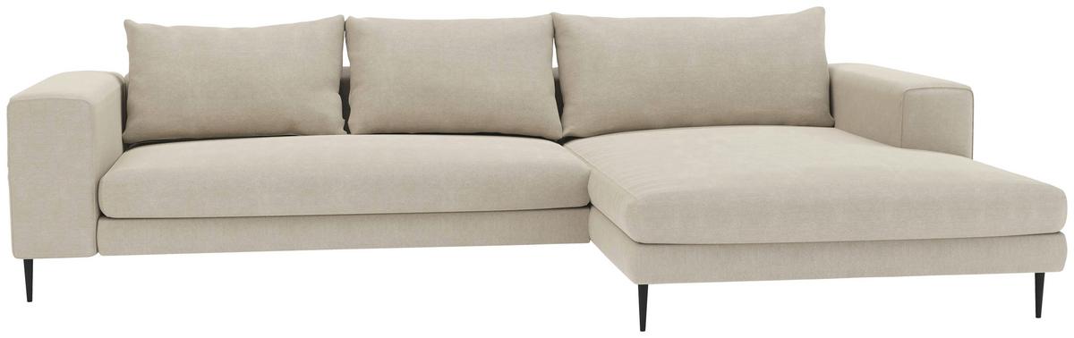Eckschlafsofa Aurora Ii - Beige/Schwarz, MODERN, Textil (295/170cm) - Trendmanufaktur