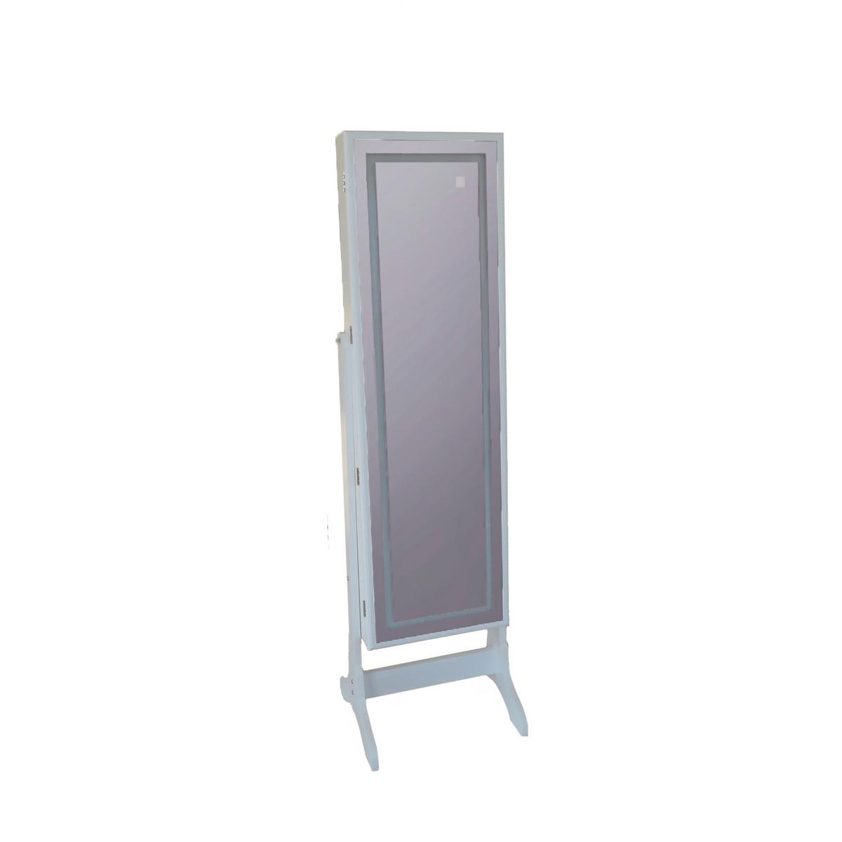 Ékszeres Szekrény Miri - fehér, Modern, faalapú anyag/Üveg (41/148/37cm)
