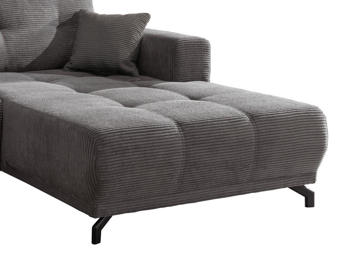 Ecksofa Restato Grau S: 246/177 cm - Schwarz/Grau, MODERN, Holz/Textil (246/177cm) - MID.YOU