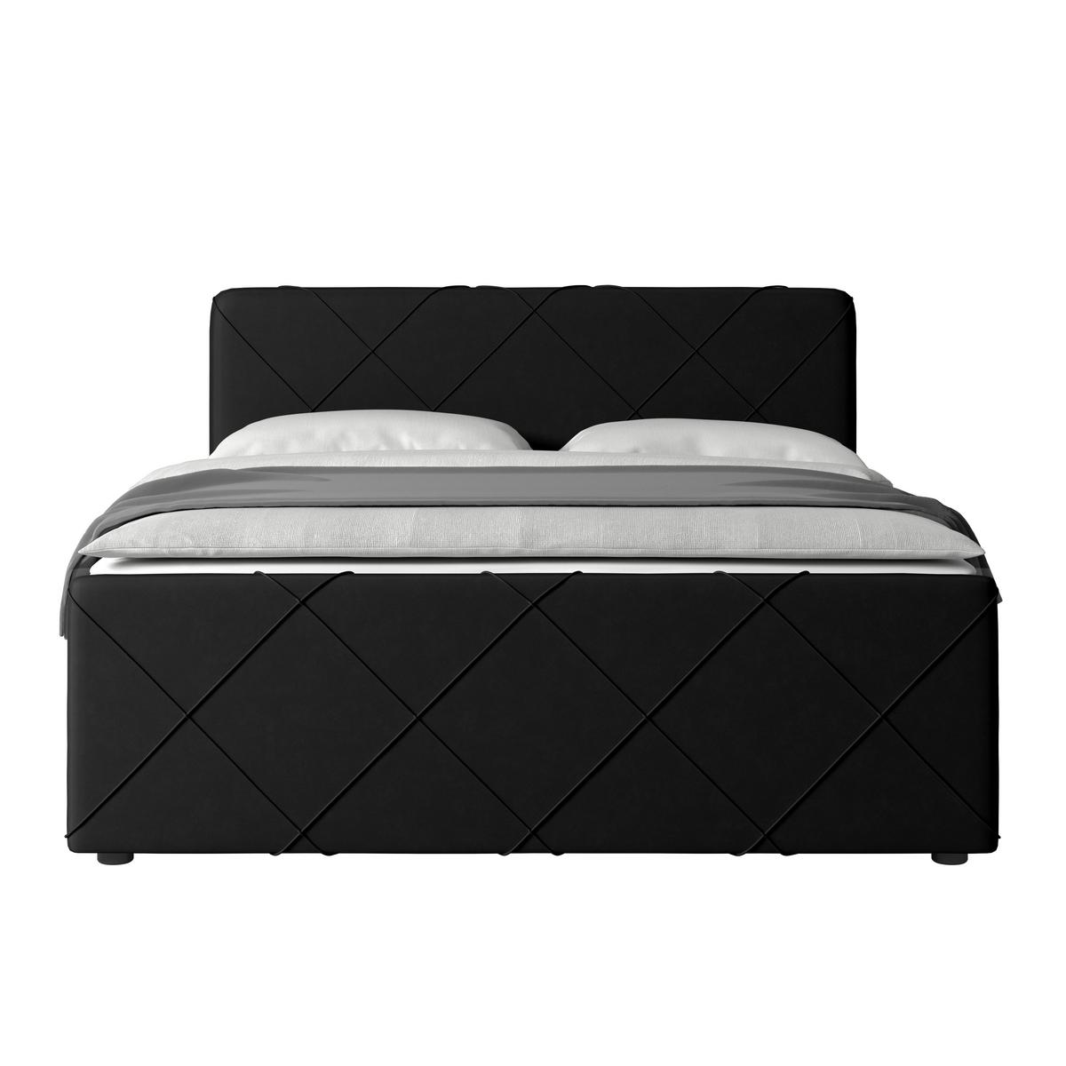 Boxspringbett mit Bettkasten Cordoba 180x200 cm Schwarz - Schwarz, MODERN, Holz/Textil (180/200cm) - MID.YOU