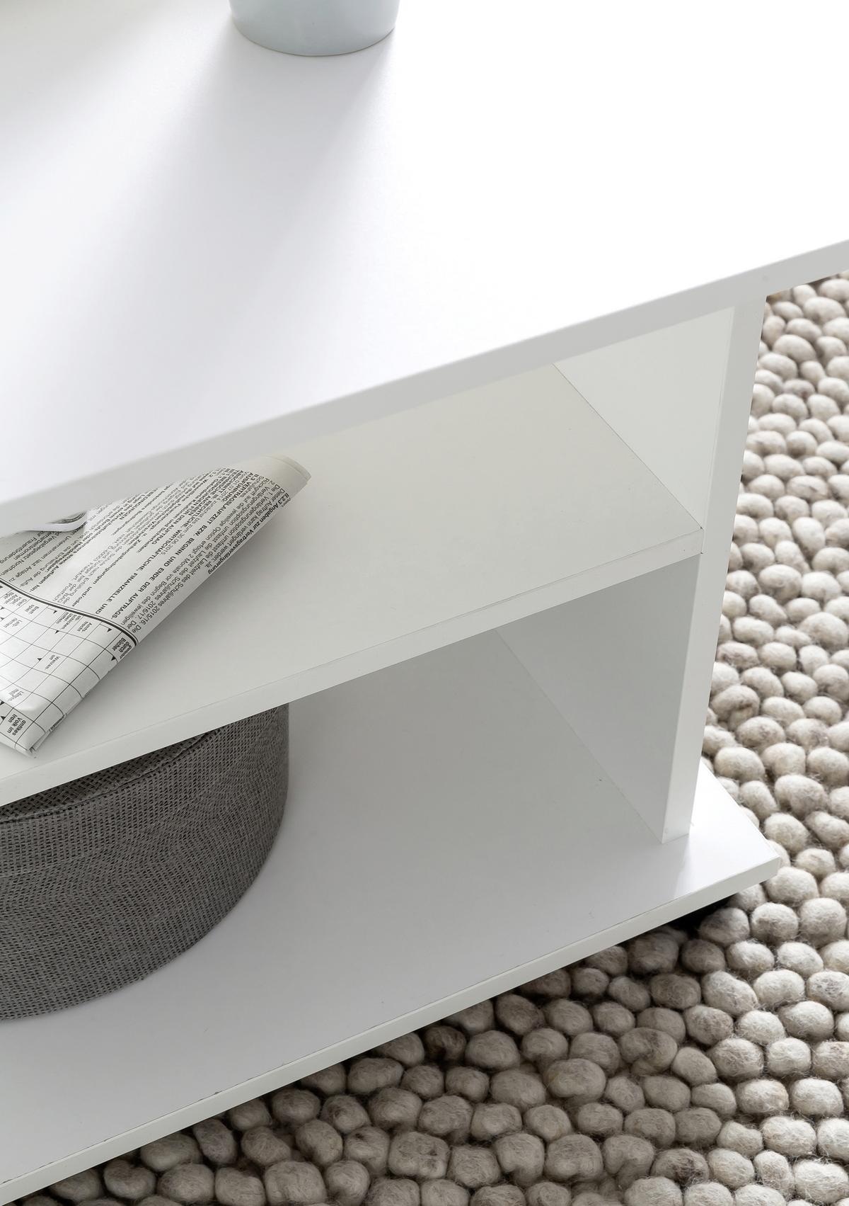 Konferenční stůl bílý - bílá, Moderní, kompozitní dřevo/plast (95/54,5/51cm) - MID.YOU