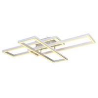 Led-deckenleuchte 67209-60d - Silberfarben/Opal, Design, Kunststoff/Metall (100/69,5/13,5cm) - Globo