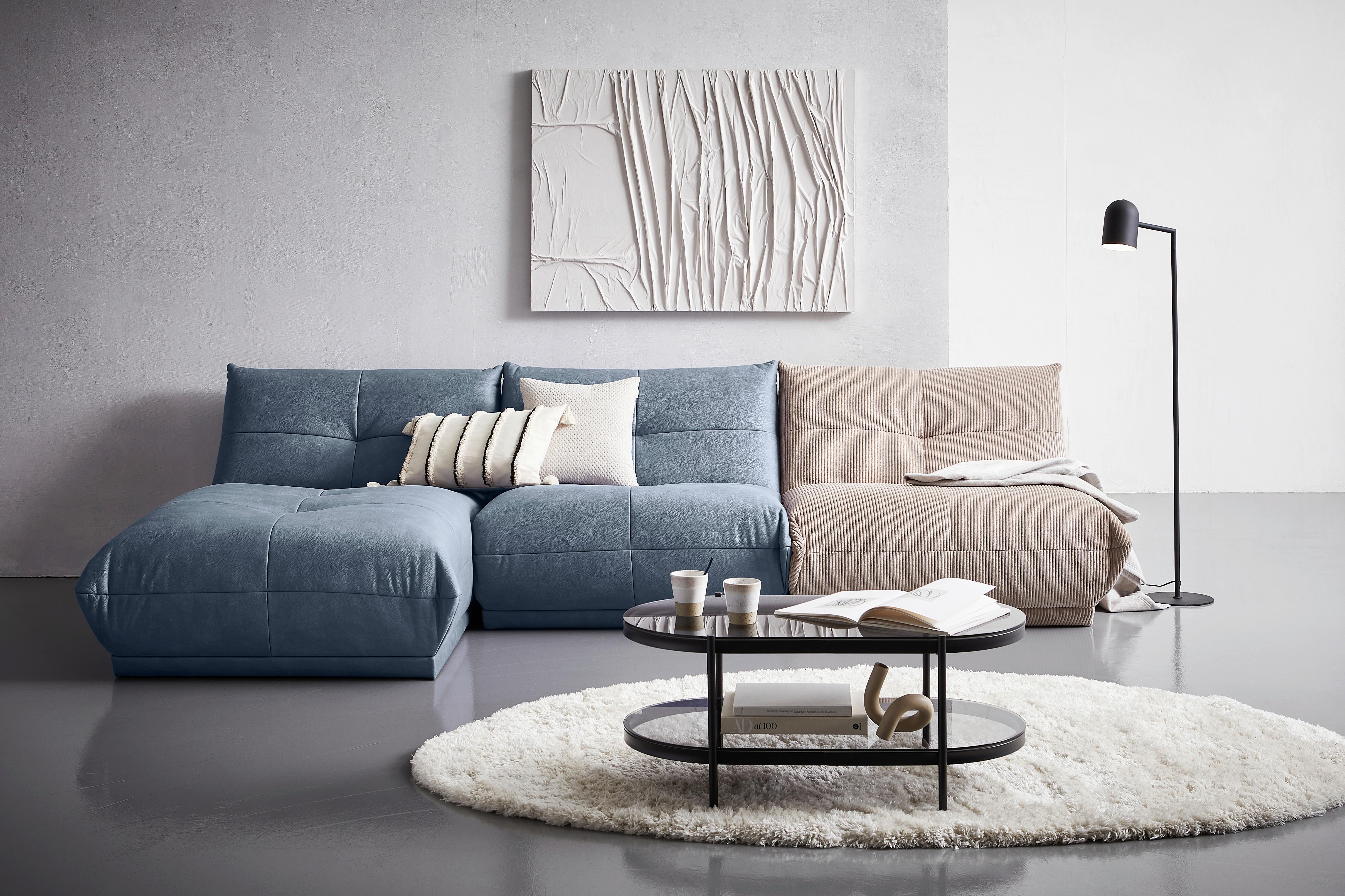 Sofaelement Giselle D-modul Blaugrau B: 105 Cm - Blaugrau, Trend, Textil (105/80/185cm) - Livetastic