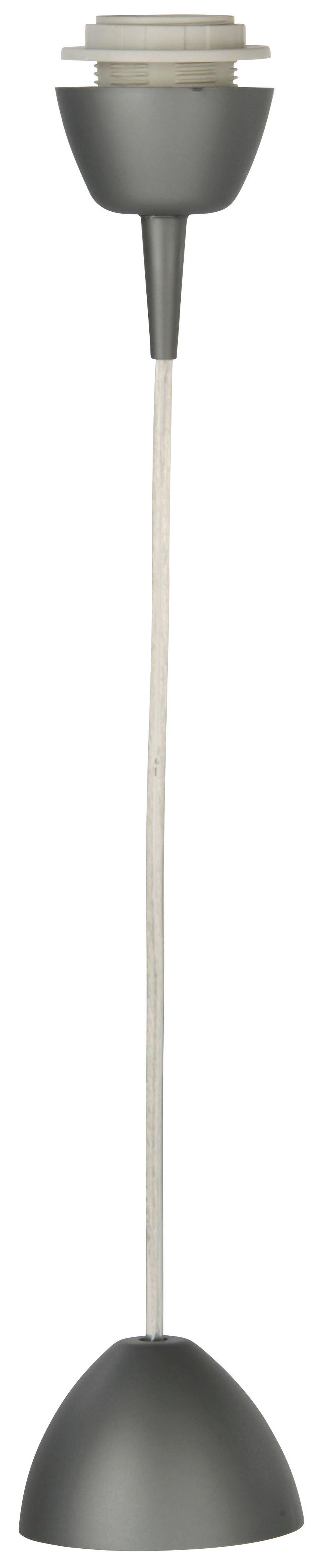 Hängefassung Pendelleuchte E27 L: 125 Cm, Dunkelgrau - Dunkelgrau, KONVENTIONELL, Kunststoff/Metall (125cm) - Homezone