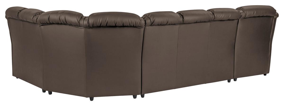 Wohnlandschaft Boston Braun Lederlook - Schwarz/Braun, KONVENTIONELL, Textil (165/333/216cm) - Livetastic